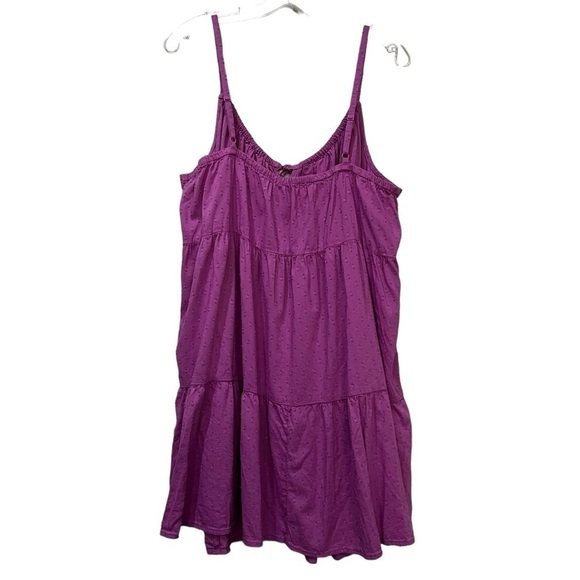 Old Navy XXL Lilac Tiered Strappy Dress in Artichoke Blossom 💯 Cotton P1 - Picture 4 of 7